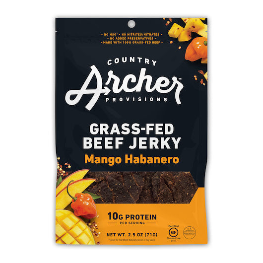 12-PACK OF Beef Jerky Grass Fed Mango Habanero
