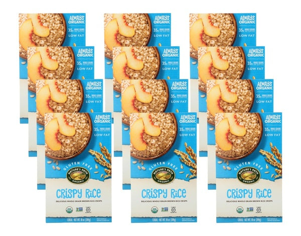 12-PACK OF Cereal Rice Whole Grain Brown Rice Nature's Path 10 oz