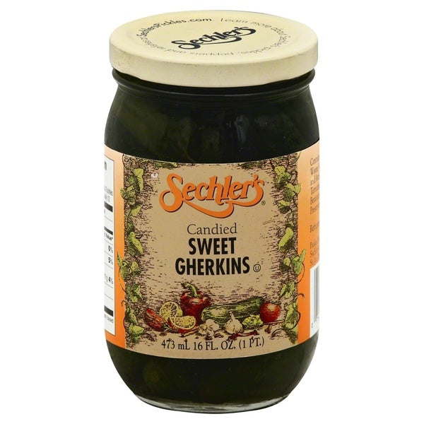 6-PACK OF CUCUMBER PICKLED CANDIED SWEET GHERKINS 16 FLUID OUNCE - CASE OF 6