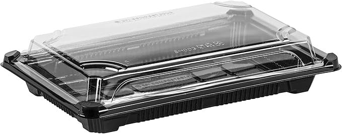 400-PACK OF Container Compostable PLA Take-out Tray with Lid Combo (9¼x4⅛x1¾")