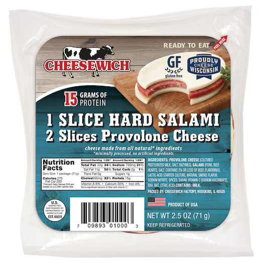 64-PACK OF Provolone & Salami Cheesewhich Cheese, 4 - 16 - 2.5 Oz