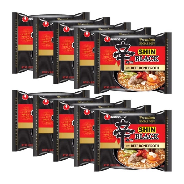 10-PACK OF Noodle Ramen Shin Ramyun Black Nong Shim 4.58 oz