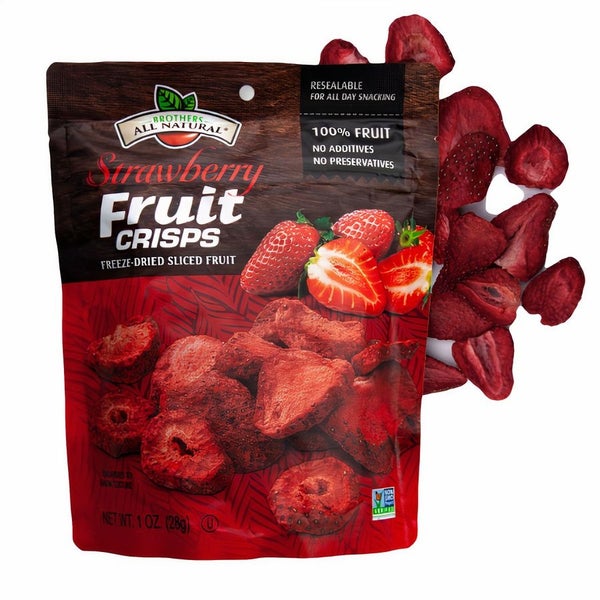 8-PACK OF Fruit Crisps Freeze Dried Strawberry, Brothers International