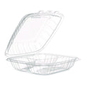 150-PACK OF Dart 90PPHT3 9 in. x 8.75 in. x 3 in. 3-Compartments ProPlanet Microwaveable Plastic Hinged Containers - Clear (150/Carton)