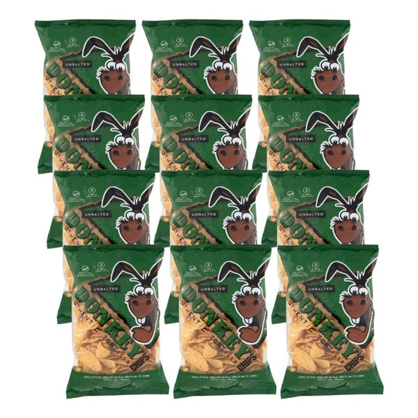 12-PACK OF Chip Tortilla Unsalted Donkey Chip 11 oz