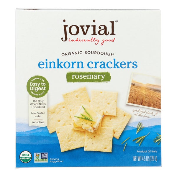 10-PACK OF Cracker Snack Sour Dough Einkorn Rosemary Jovial 4.5 oz