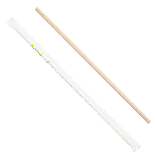 1200-PACK OF Straw Wrapped Karat Earth 10.25" Paper Jumbo Straw Paper Wrapped, Kraft - 1,200 pcs