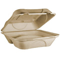 300-PACK OF CONTAINER TAKEOUT World Centric 9x9x3" 3-Compt Compostable Fiber Clamshells | No PFAS | 300 count