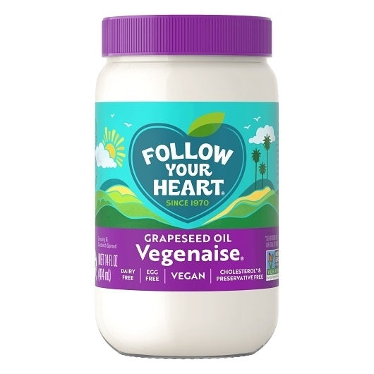 6-PACK OF Grapeseed Oil Vegan Mayonnaise Jar Follow Your Heart, 6 - 14 Fo