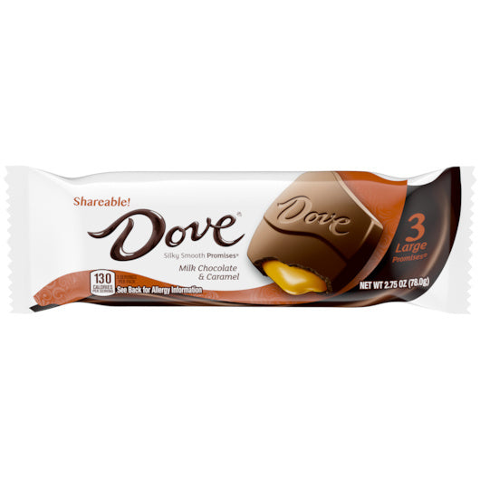 120-PACK OF Milk Chocolate Caramel Share Size Dove, 6 - 20 - 2.75 Oz