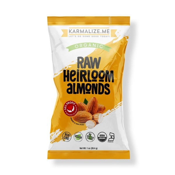 24-PACK OF Organic Almonds Raw, Karmalize