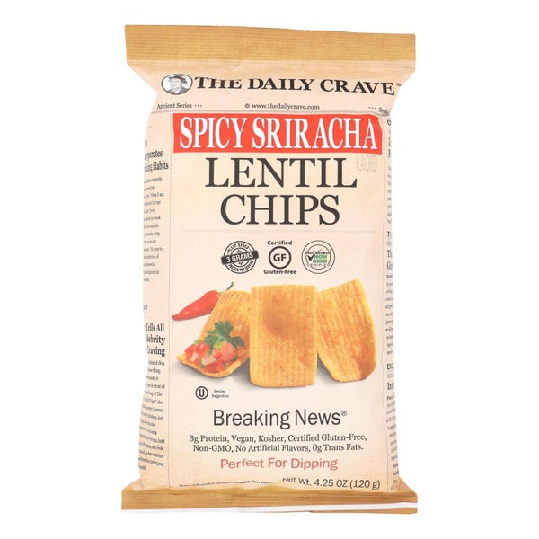 8-PACK OF Chip Lentil Spicy Sriracha The Daily Crave 4.25 oz