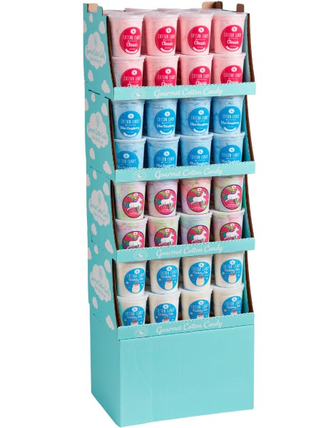 96-PACK OF Cotton Candy, Everyday Shipper: Pink Vanilla, Blue Raspberry, Unicorn Tails, Birthday Cake, Chocolate Storybook