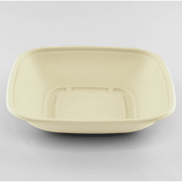300-PACK OF Bowl Multiuse Karat Earth 32oz Molded Fiber Square Bowl, PFAS Free, Natural - 300 pcs