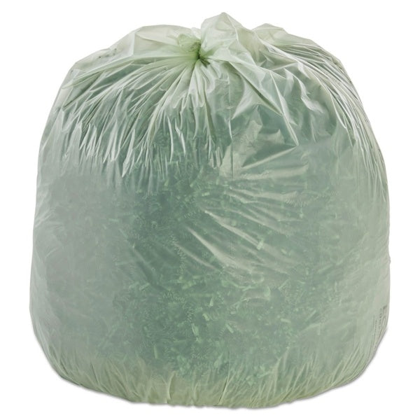 50-PACK OF Eco-Friendly Stout 32 Gallon Trash Bags by Envision - 0.85 Mil Heavy-Duty Green Bags (50 Count) for Efficient Waste Disposal