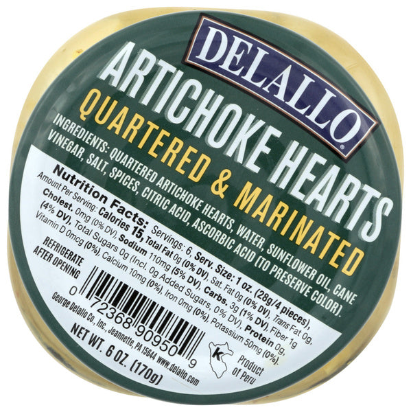 12-PACK OF Artichoke In Delallo 6 oz