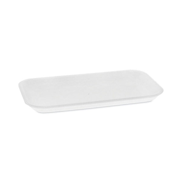 1000-PACK OF Tray Foam Pactiv Corp. 0TF117S00000 Supermarket Foam Trays - 8.3" x 4.8" x 0.65" - Durable White Trays for Food Display (1000 Count)