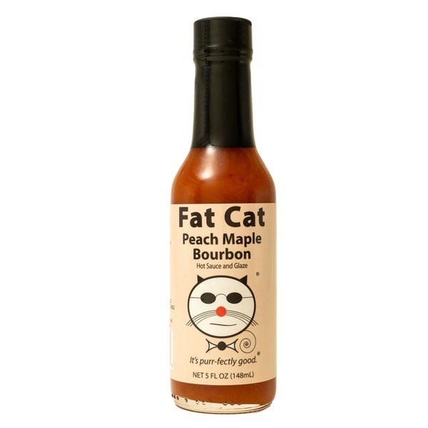 12-PACK OF Sauce Hot, Peach Maple Bourbon Glaze, Fat Cat Gourmet