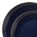 120-PACK OF Plate Set Navy Gold Rim
