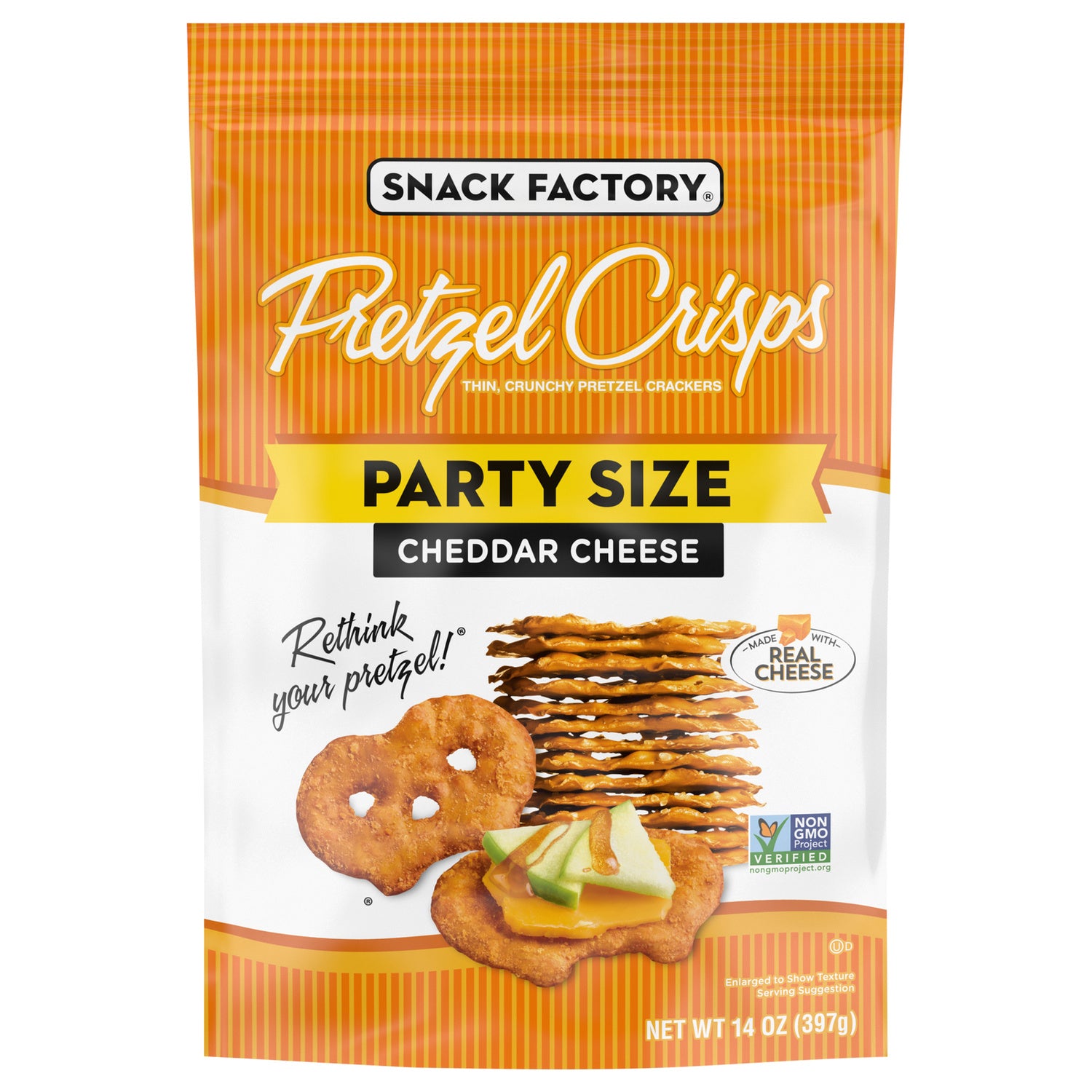 12-PACK OF SNACK PRETZEL PARTY SIZE CHEDDAR CHEESE