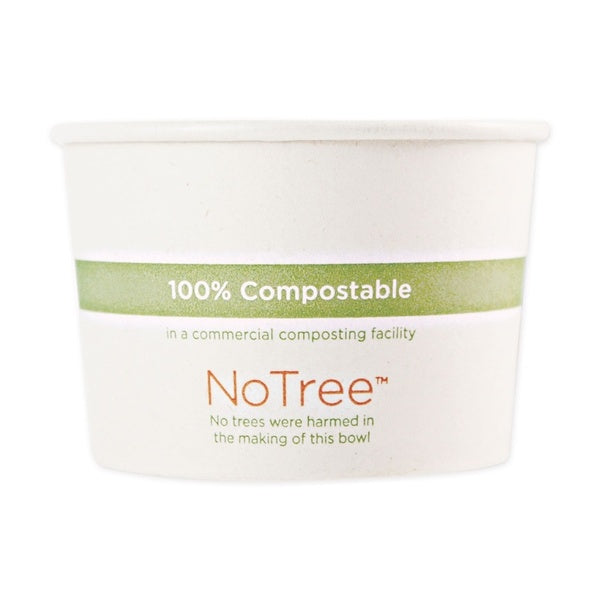 500-PACK OF Bowl Paper Eco-Friendly World Centric BOSU16 No Tree Sugarcane Paper Bowls - 4.4 in. Diameter x 3 in. Height - 500 Count Carton