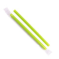1600-PACK OF Straw Wrapped Karat 1,600 ct Boba Straws | Diagonal Cut | Individually Wrapped | Green (0.39" x 9")