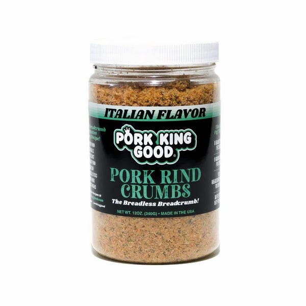 6-PACK OF Snack Coating Crumbs Pork Rind Crumbs Italian Flavor, Pork King Good
