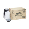 150-PACK OF Pactiv Corp. NC718B Newspring VERSAtainer 16 oz Plastic Containers - 6 in. Diameter, Black/Clear, 150 Count - Ideal for Hot and Cold Foods