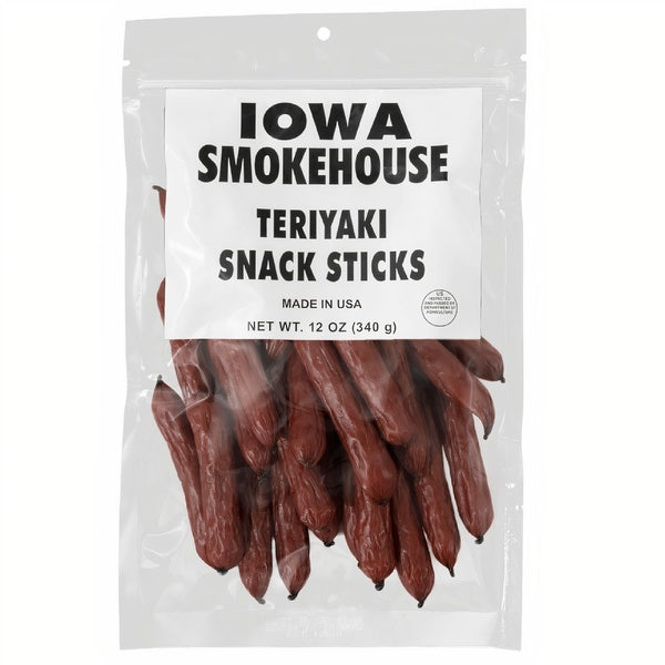 6-PACK OF Snack Sticks Teriyaki 12 oz, Iowa Smokehouse