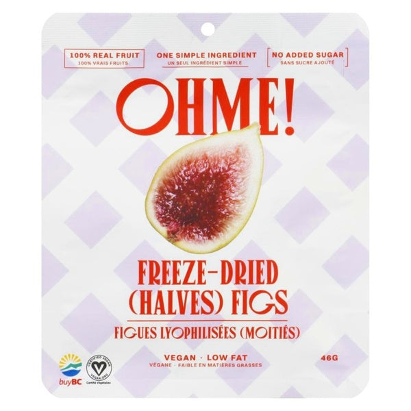 12-PACK OF OHME! Freeze-Dried Figs (Halves), No Sugar Added, Gluten-Free