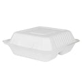200-PACK OF Container Takeout Karat Earth 3 Compartments, 8''x8'' Molded Fiber Hinged Containers, PFAS Free, White - 200 pcs