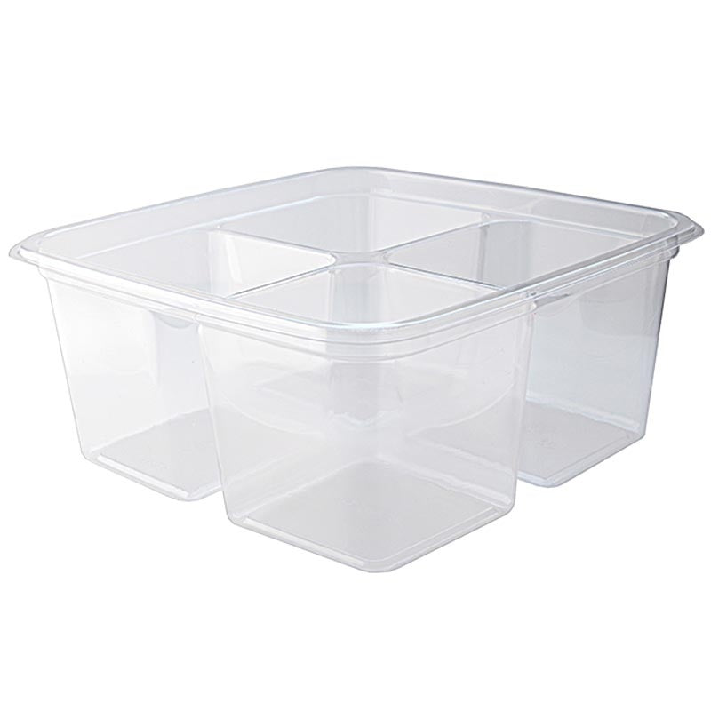 300-PACK OF CONTAINER TOGO 4-Compt Greenware Compostable PLA On-The-Go Containers | 6x6" | 300 count