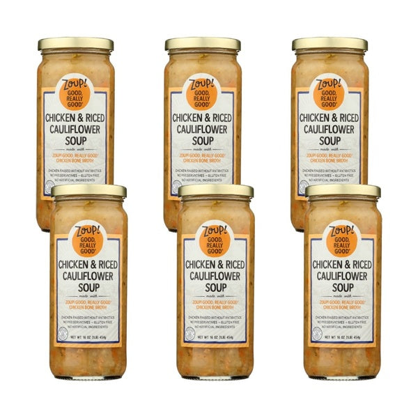 6-PACK OF Soup Chicken Cauliflower Zoup Good Reall 16 oz