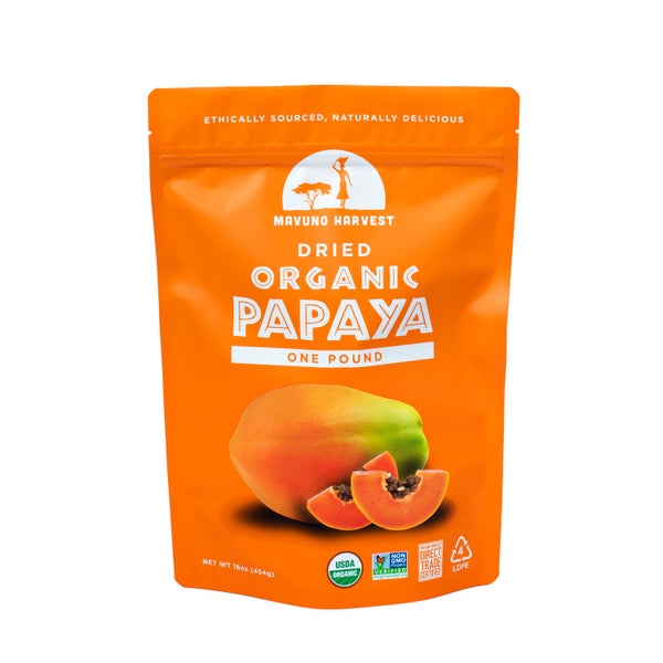 6-PACK OF Papaya Dried Organic, 1 Pound Size