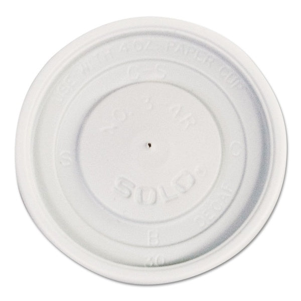 1000-PACK OF Lid Flat SOLO VL34R-0007 Vented Hot Cup Lids for 4 oz Cups - White (100 Count, 10 Packs per Carton)