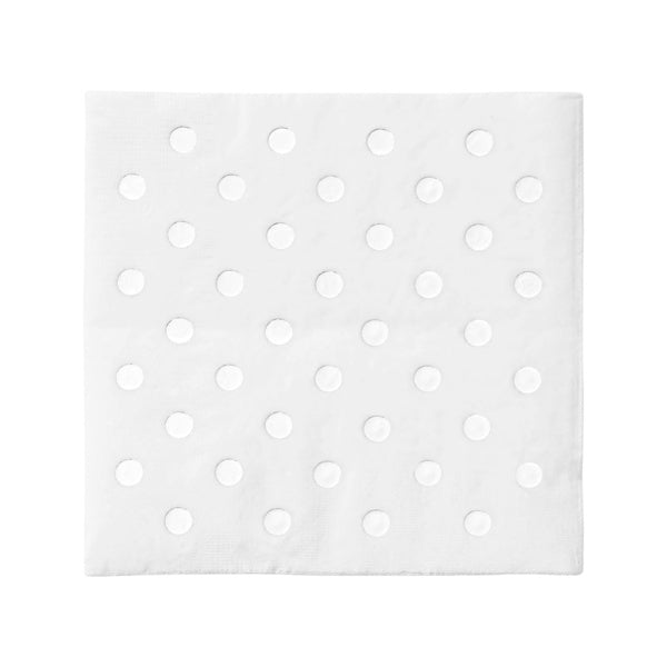 12-PACK OF Napkin Cocktail w/ Silver Dots Design