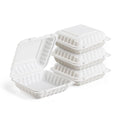 250-PACK OF 250-Count Single Compartment Hinged White Take Out Containers - 6"