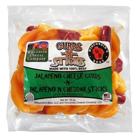 12-PACK OF Jalapeno Cheese Curds N Jalapeno N Cheddar Sticks Wisconsin'S Best, Llc - Wisconsin Cheese Company, 12 - 1 Ea