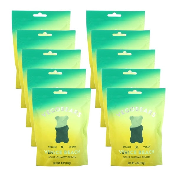 10-PACK OF Candy Gummy Lemon Apple Vegobears 4 oz