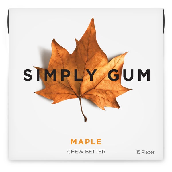 12-PACK OF Gum Chewing Maple 15CT, Simply Gum