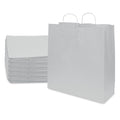50-PACK OF Bag Paper 18x7x18.75 Inch 50 Count White 120 GSM Extra Large Prime Line Packaging Kraft Paper Bags with Handles, Shopping Bags for Small Business, Restaurant, Retail, Delivery, in Bulk