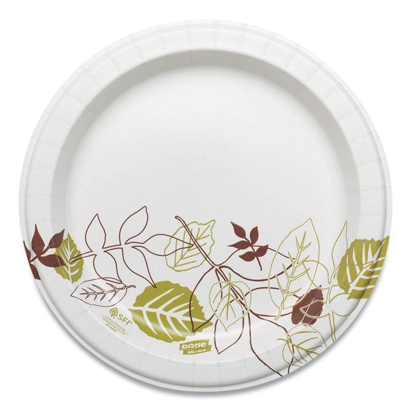 500-PACK OF Plate Paper Dixie SXP9PATH Pathways Heavyweight Paper Plates - 8.5 inch Diameter, Soak Proof Shield, Green/Burgundy (500 Count)