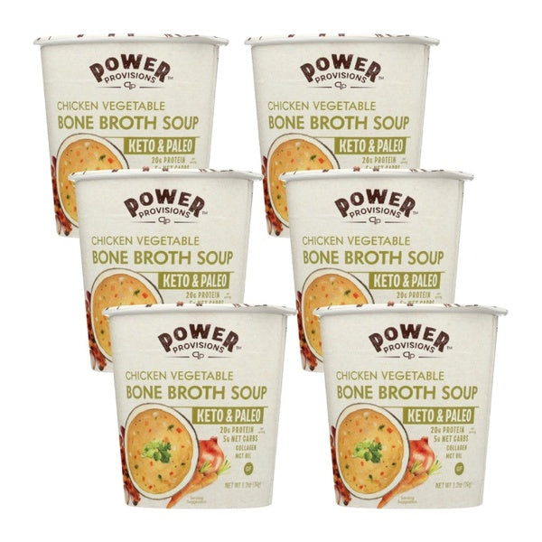 6-PACK OF Soup Chicken Bone Broth Vegetable Power Provision 1.2 oz