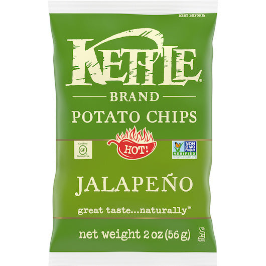 6-PACK OF Jalapeno Potato Chips Kettle Foods Chips, 6 - 2 Oz