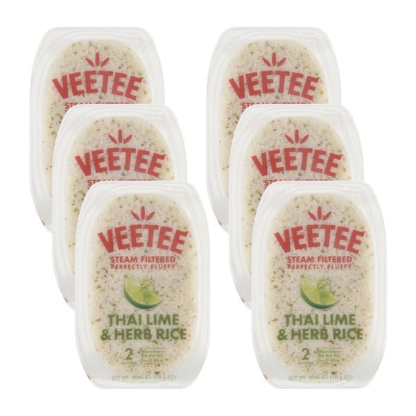 6-PACK OF Rice White Thai Lime Herd Veetee 10.6 oz
