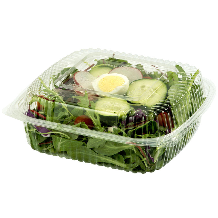300-PACK OF CONTAINER TOGO World Centric 8x8x3" Compostable PLA Clamshell Containers | 300 count