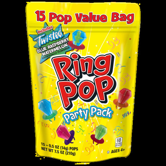 6-PACK OF Gusseted Bag Ring Pop Candy, 6 - 7.5 Oz