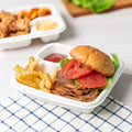600-PACK OF Tray Food Karat Earth 2 Compartments, Molded Fiber Nacho Tray, PFAS free - 600 pcs