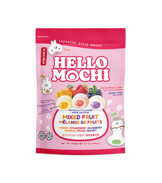12-PACK OF Hello Mochi Bag, Mixed Fruit, 12/8.4 oz.