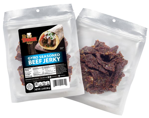 12-PACK OF Beef Jerky Traditional Gyro Seasoned Mr. Donair, Tony's Meats